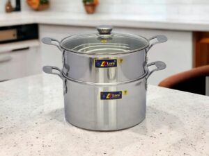 BỘ XỬNG INOX THÂN VUÔNG 1 ĐÁY KLINS CAO CẤP 30CM - TẶNG 10 MUỖNG INOX