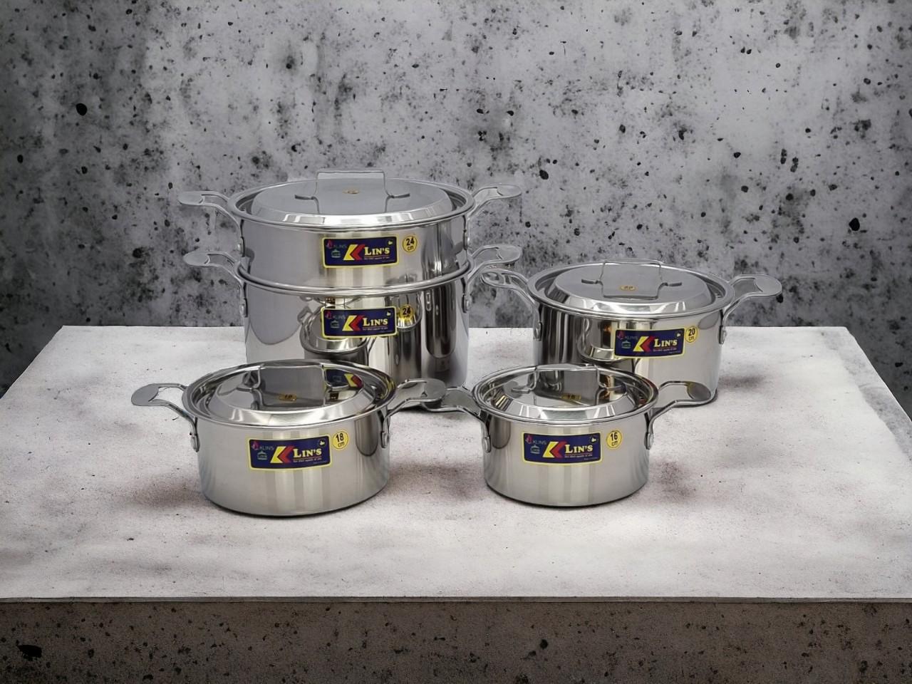 BỘ 5 NỒI INOX THÂN VUÔNG KLINS CAO CẤP 16CM-18CM-20CM-24CM-XỬNG 24CM - TẶNG 10 MUỖNG INOX NẮP INOX 1df18f8318aa4c86b036e8f0fcc5b69btplv o3syd03w52 origin jpeg