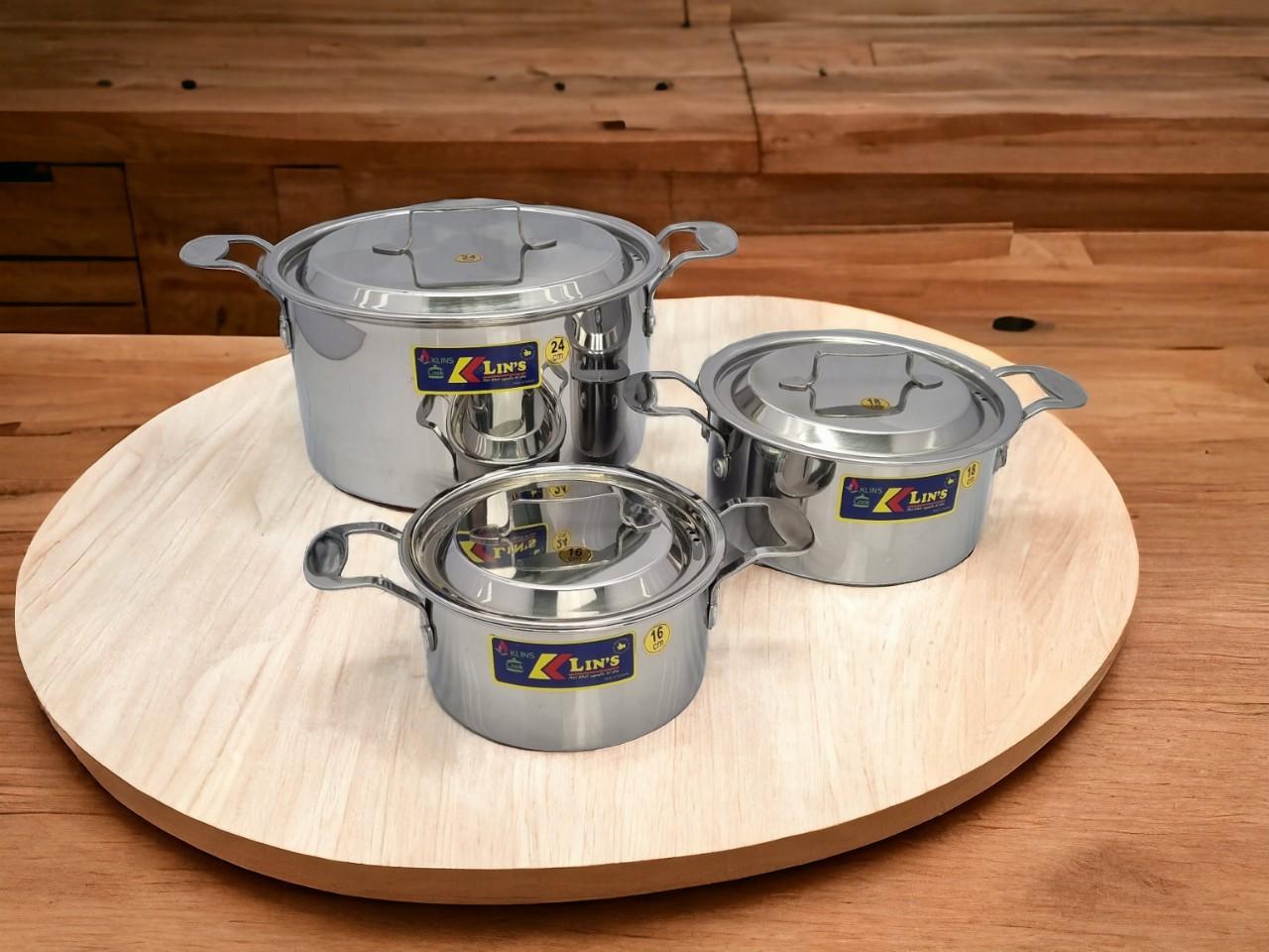 BỘ 3 NỒI INOX 1 ĐÁY THÂN VUÔNG KLINS CAO CẤP 16CM-18CM-24CM (NẮP INOX) - TẶNG 2 GẮP ĐÁ 272056a04af44da5b5b4856ca9f66018tplv o3syd03w52 origin jpeg