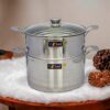BỘ XỬNG INOX THÂN VUÔNG 1 ĐÁY KLINS CAO CẤP 32CM - TẶNG 10 MUỖNG INOX