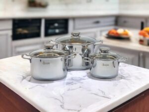 BỘ 3 NỒI INOX 3 ĐÁY CAO CẤP KLINS 26-28-30CM (NK)