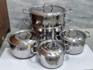 BỘ NỒI INOX 5 MÓN CAO CẤP NỒI 16 - NỒI 18 - NỒI 20_BỘ NỒI XỬNG 28CM