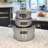 BỘ 3 NỒI INOX 1 ĐÁY THÂN VUÔNG KLINS CAO CẤP 16CM-18CM-24CM - TẶNG 2 GẮP ĐÁ NẮP INOX BỘ 3 NỒI INOX 1 ĐÁY THÂN VUÔNG KLINS CAO CẤP 16CM-18CM-24CM - TẶNG 2 GẮP ĐÁ