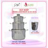 BỘ 3 NỒI INOX 3 ĐÁY THÂN ĐỨNG KLINS CAO CẤP (NỒI 16 - NỒI 20 - NỒI 24CM - NẮP KÍNH) - TẶNG 5 LY ĐÁ