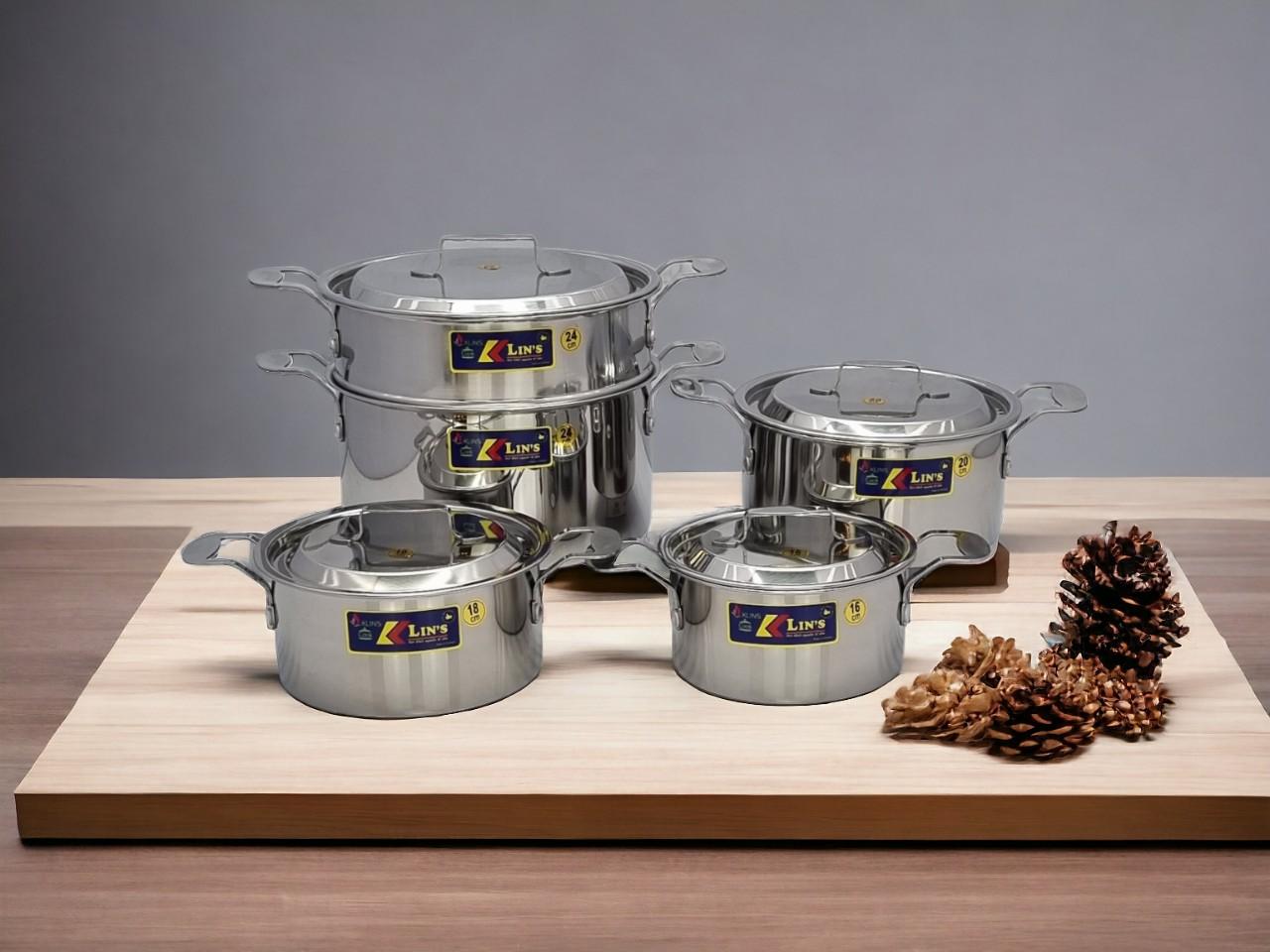 BỘ 5 NỒI INOX THÂN VUÔNG KLINS CAO CẤP 16CM-18CM-20CM-24CM-XỬNG 24CM - TẶNG 10 MUỖNG INOX NẮP INOX e9ad6a67b3b04333be4b5d9e38cbf0d3tplv o3syd03w52 origin jpeg