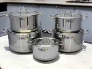 BỘ 5 NỒI INOX 1 ĐÁY CAO CẤP 26CM